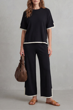 Chic Contrast Trim Lounge Set