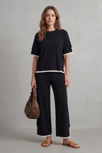Chic Contrast Trim Lounge Set