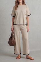 Chic Contrast Trim Lounge Set