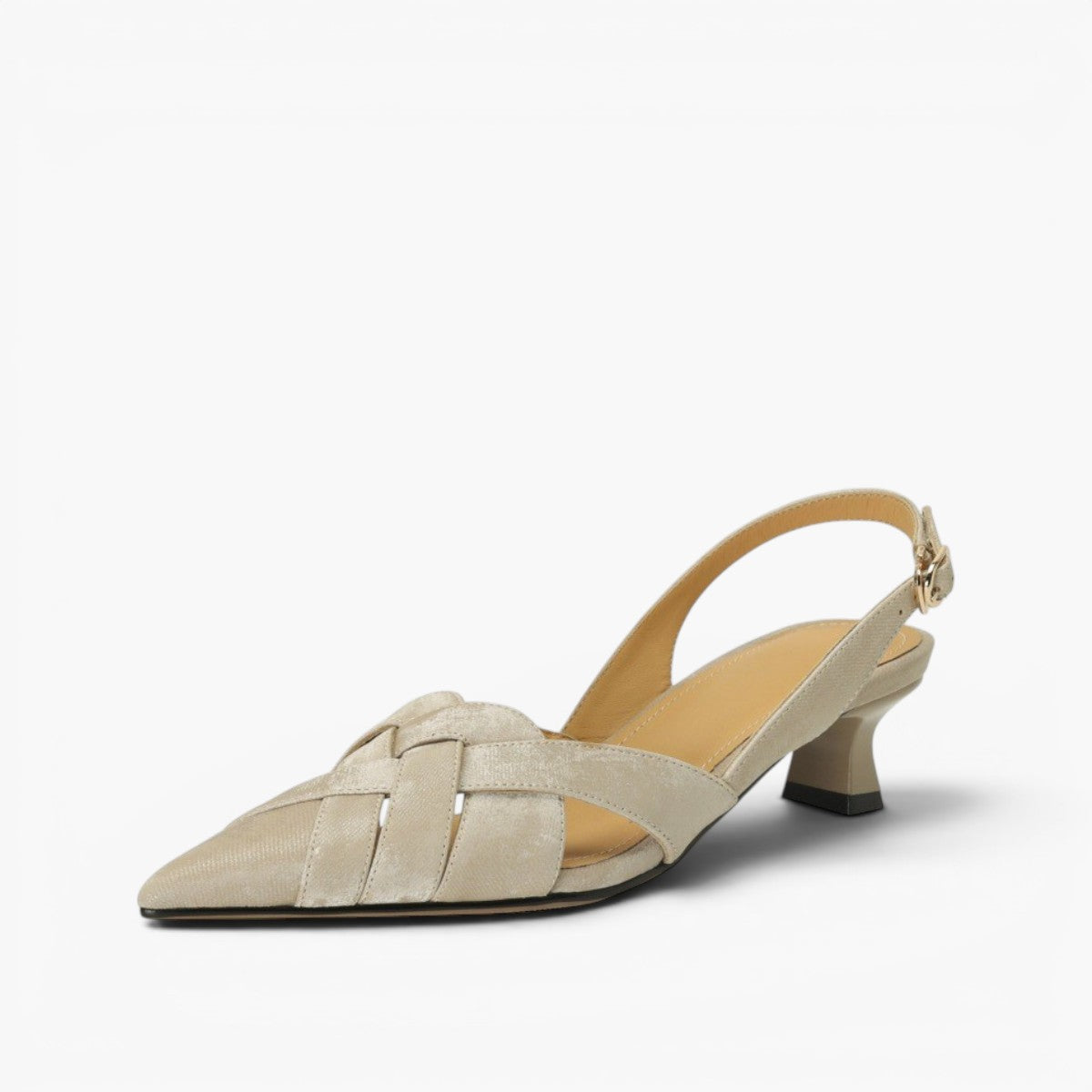 Kaelis Woven Leather Slingback Heels