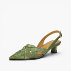 Kaelis Woven Leather Slingback Heels