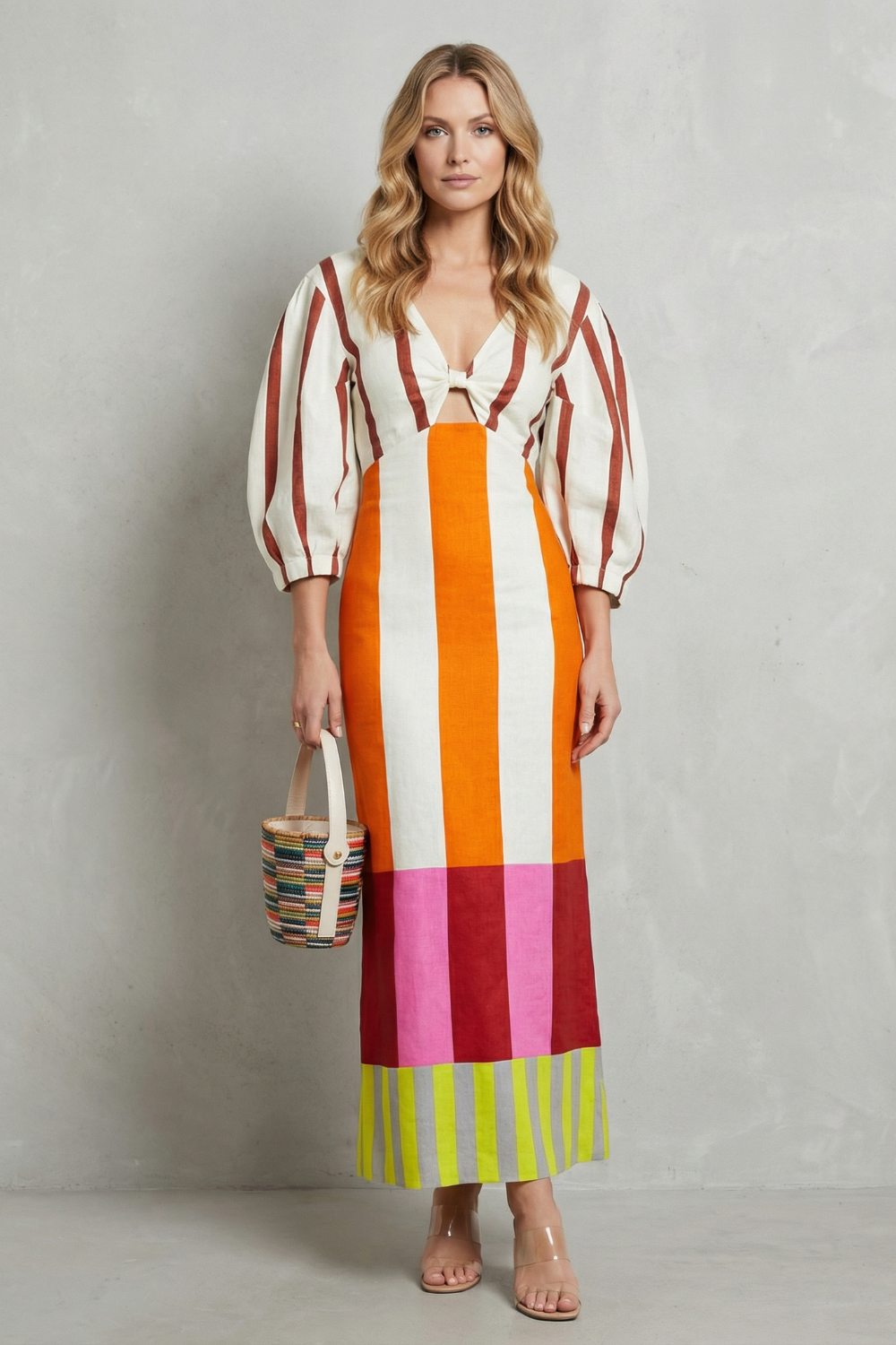 Colour Block Statement Maxi Dress