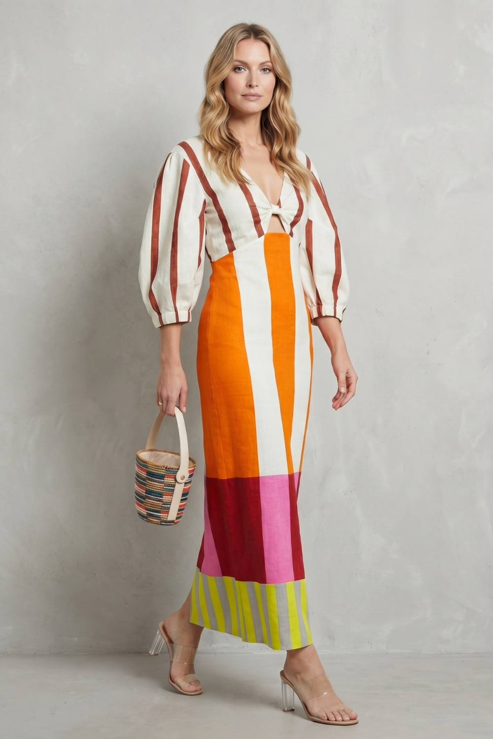 Colour Block Statement Maxi Dress