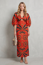 Colour Block Statement Maxi Dress