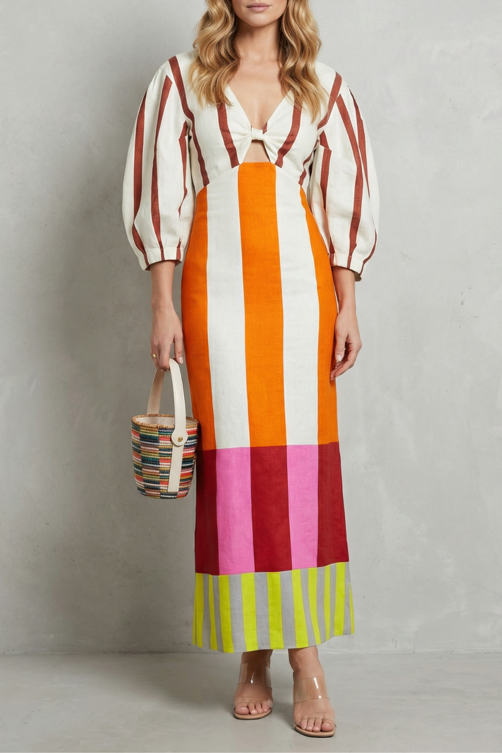 Colour Block Statement Maxi Dress