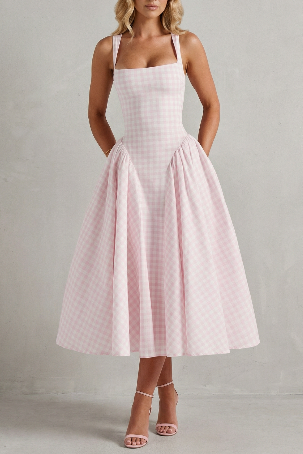 Gingham Summer Charm Midi Dress
