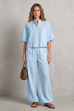 Breezy Pleated Elegance Trouser Set