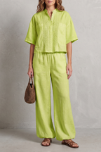 Breezy Pleated Elegance Trouser Set
