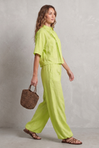 Breezy Pleated Elegance Trouser Set