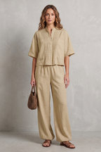 Breezy Pleated Elegance Trouser Set