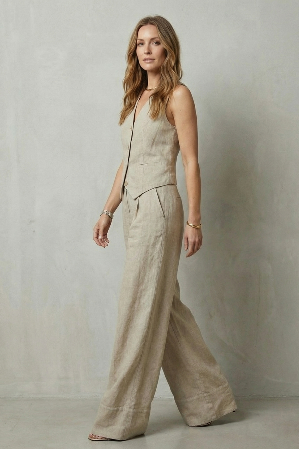 Relaxed Tailored Elegance Vest And Trouser Set