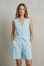 Tailored Summer Ease Vest And Short Set