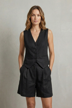 Tailored Summer Ease Vest And Short Set