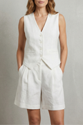 Tailored Summer Ease Vest And Short Set