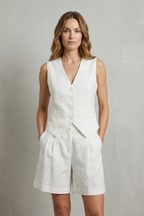 Tailored Summer Ease Vest And Short Set