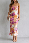 Strapless Floral Elegance Maxi Dress
