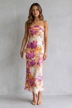 Strapless Floral Elegance Maxi Dress