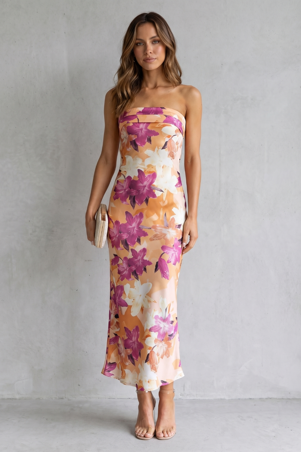 Strapless Floral Elegance Maxi Dress