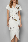 Effortless Wrap Silhouette Midi Dress