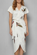 Effortless Wrap Silhouette Midi Dress