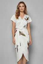 Effortless Wrap Silhouette Midi Dress