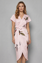 Effortless Wrap Silhouette Midi Dress