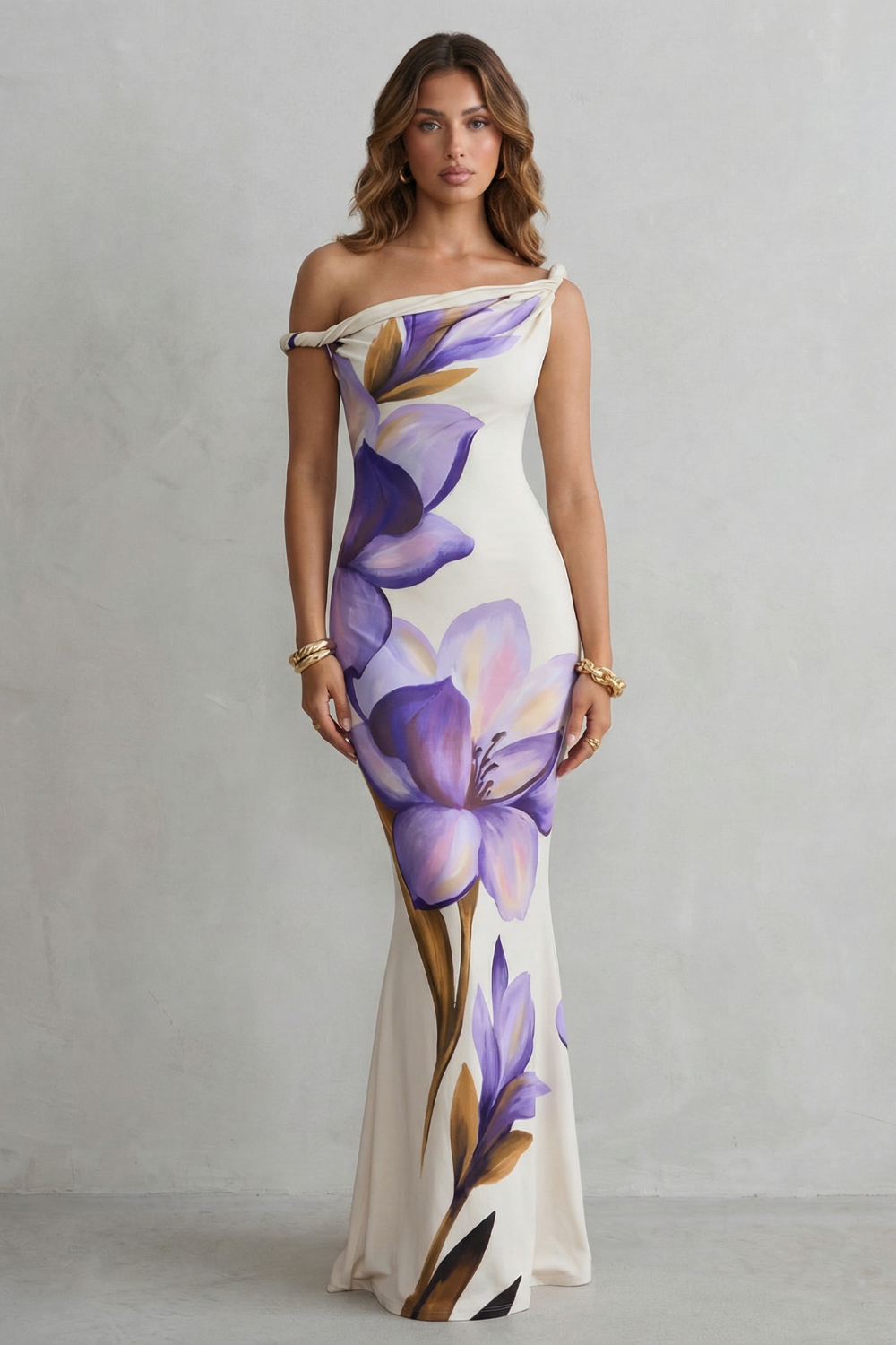 Off-shoulder Floral Allure Maxi Dress