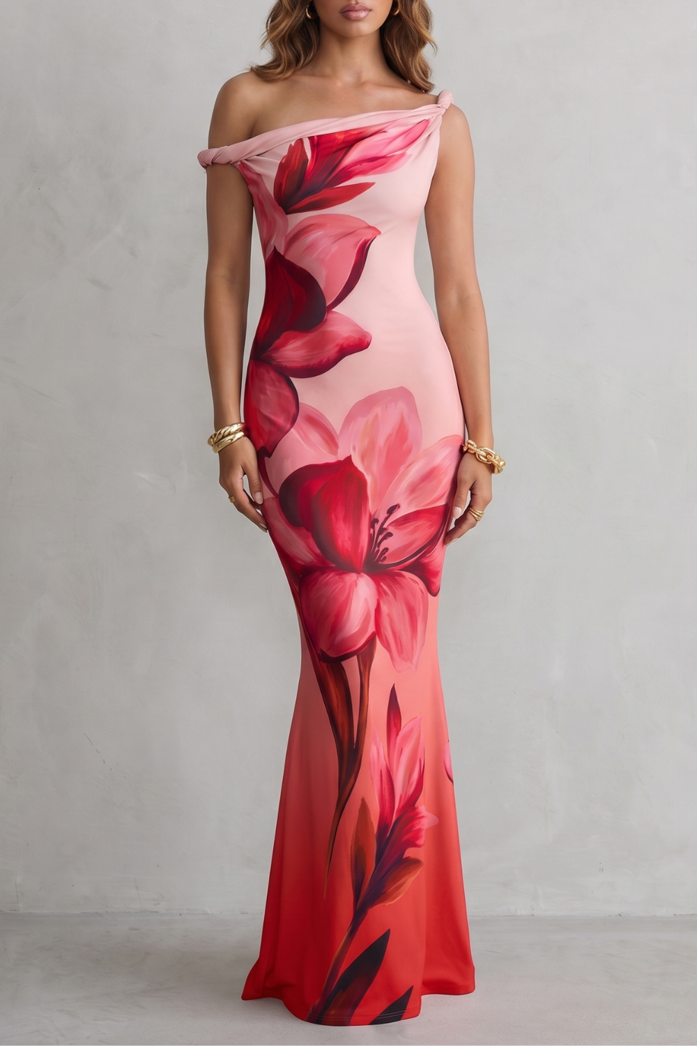 Off-shoulder Floral Allure Maxi Dress