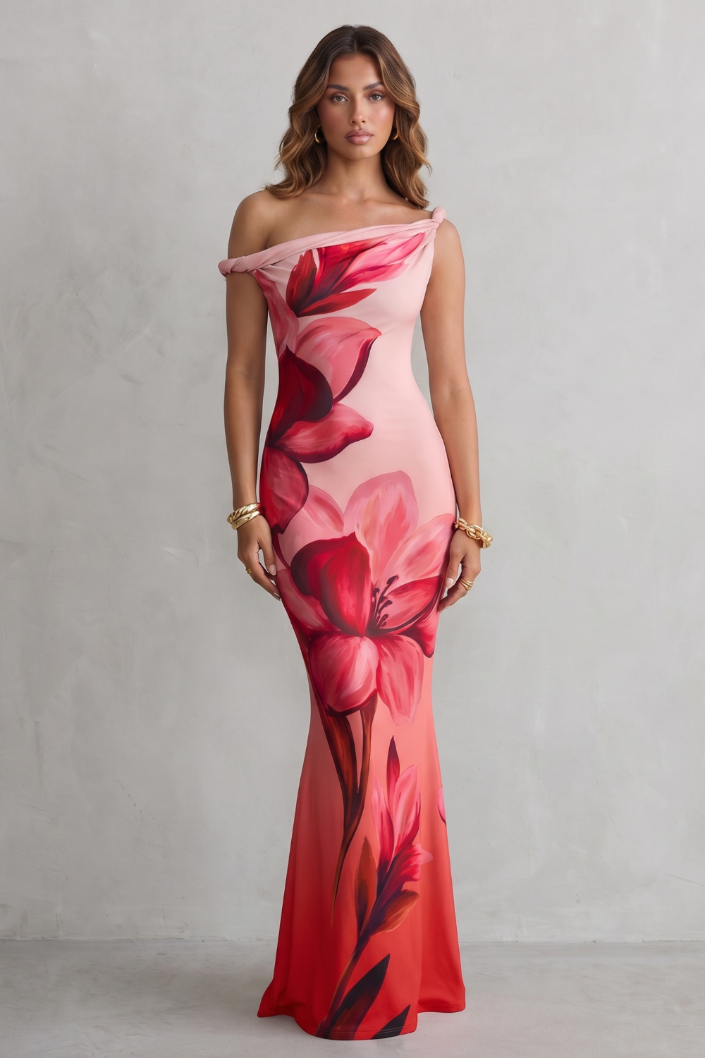 Off-shoulder Floral Allure Maxi Dress