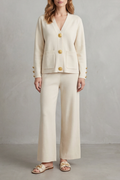Gold Button Detail Buttoned Lounge Set