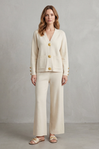 Gold Button Detail Buttoned Lounge Set