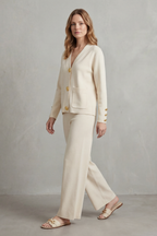 Gold Button Detail Buttoned Lounge Set