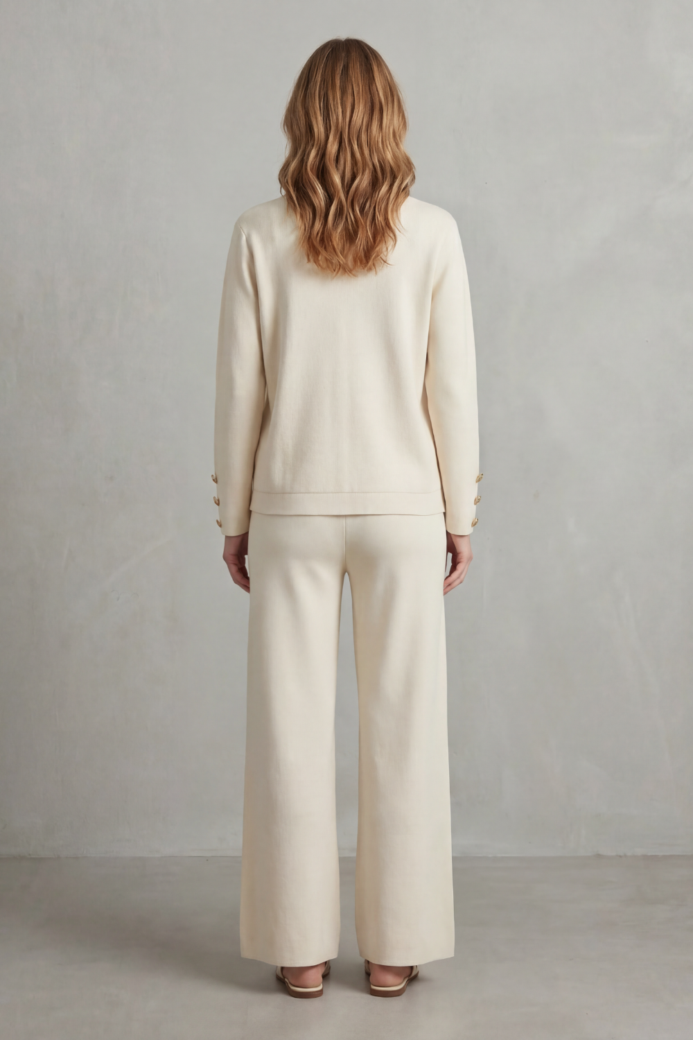 Gold Button Detail Buttoned Lounge Set