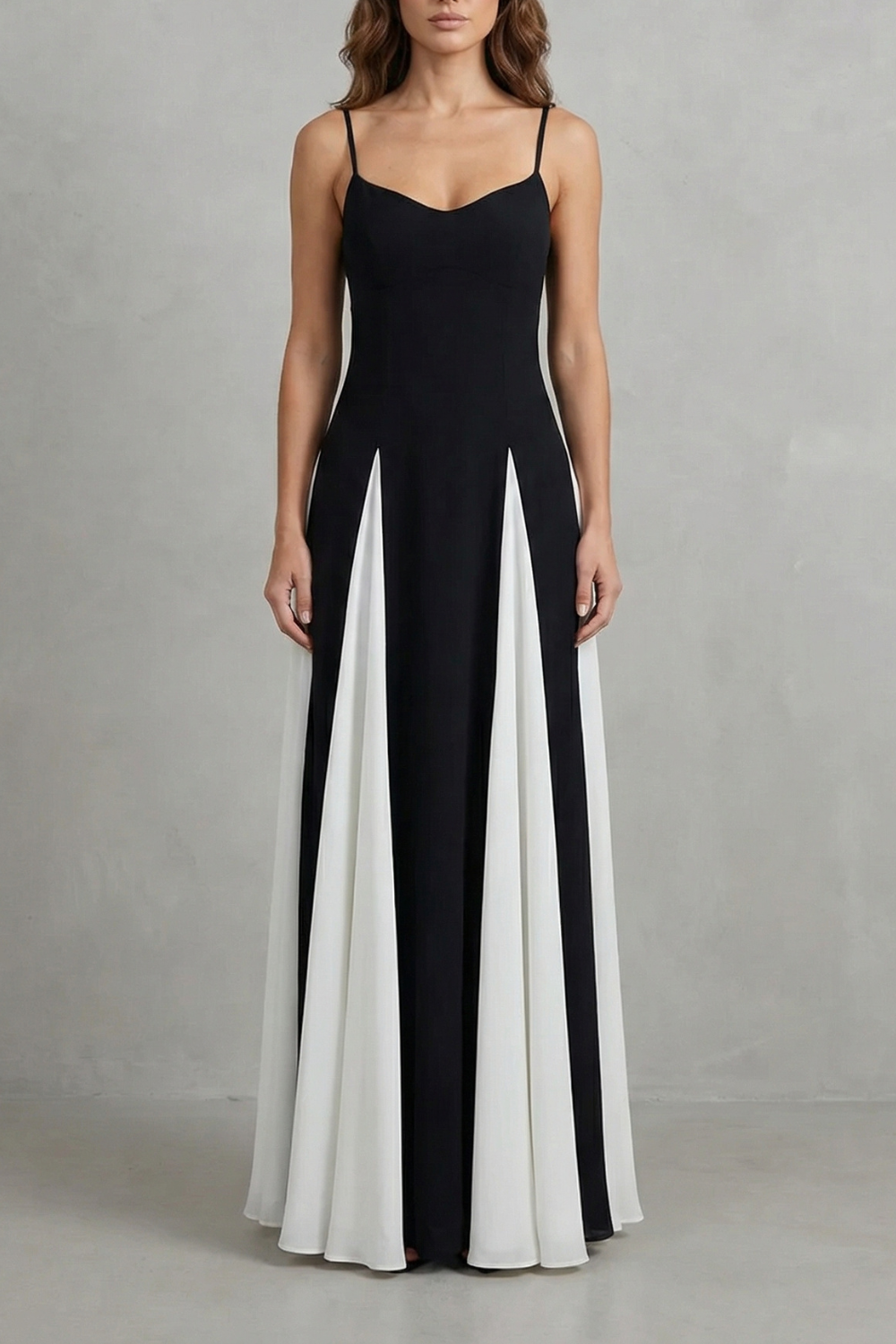 Modern Contrast Women’s Elegant Maxi Dress