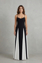 Modern Contrast Women’s Elegant Maxi Dress