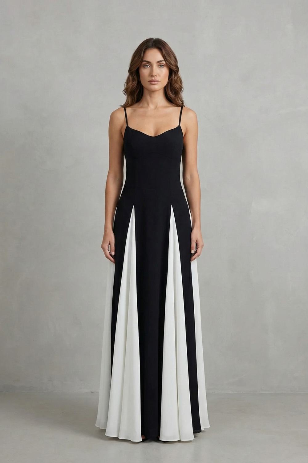 Modern Contrast Women’s Elegant Maxi Dress