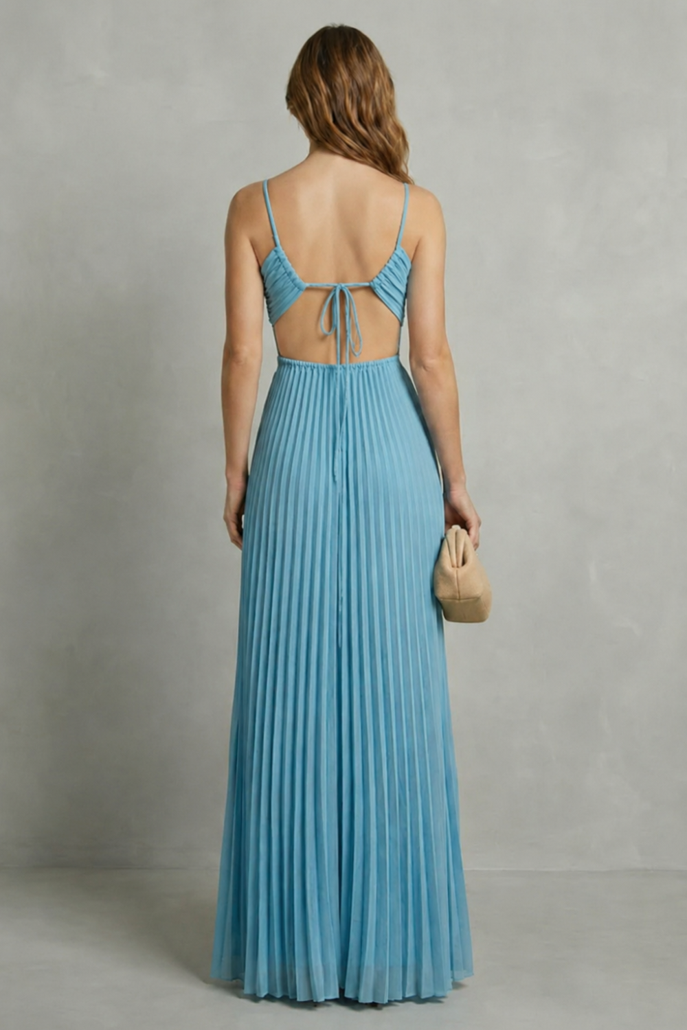 Pleated Halter Elegance Maxi Dress