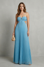 Pleated Halter Elegance Maxi Dress
