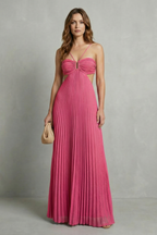 Pleated Halter Elegance Maxi Dress