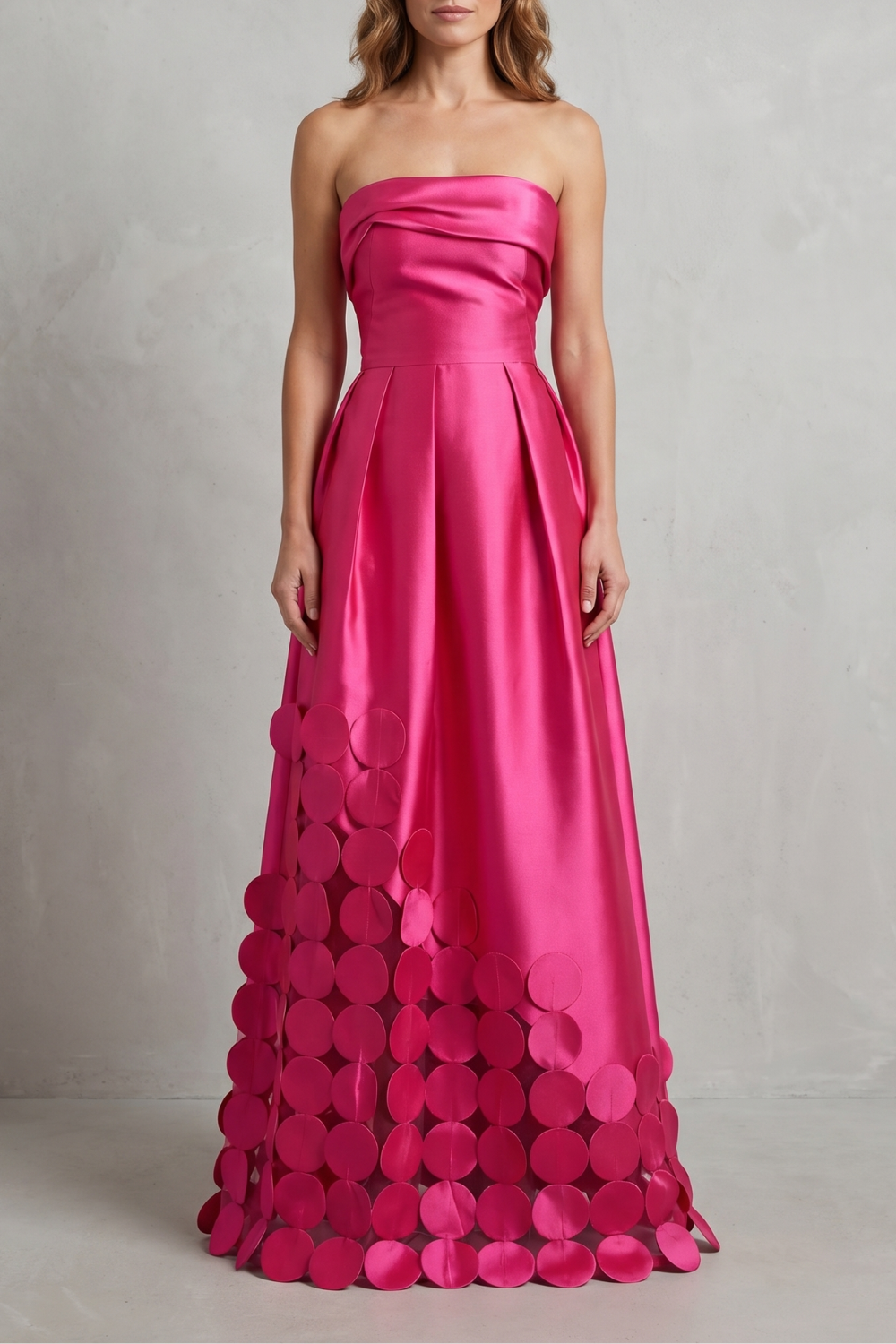 Satin Polka Elegance Maxi Dress