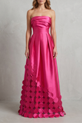 Satin Polka Elegance Maxi Dress