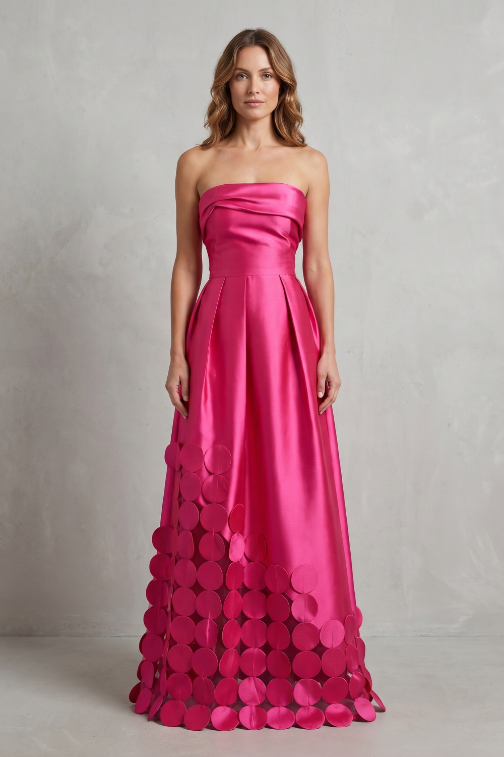 Satin Polka Elegance Maxi Dress