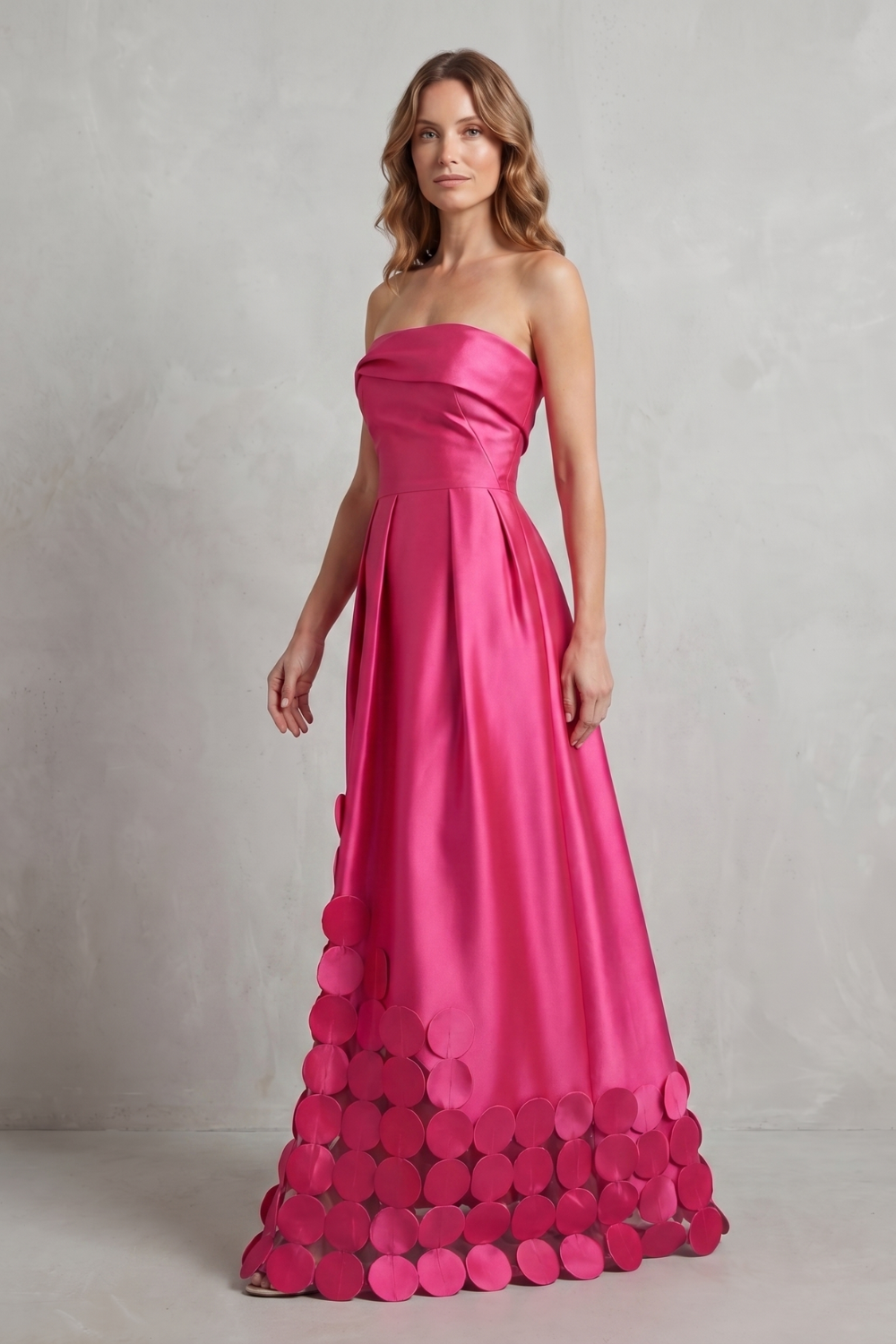 Satin Polka Elegance Maxi Dress