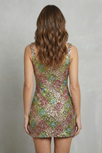 Crystal Shimmer Elegance Mini Dress