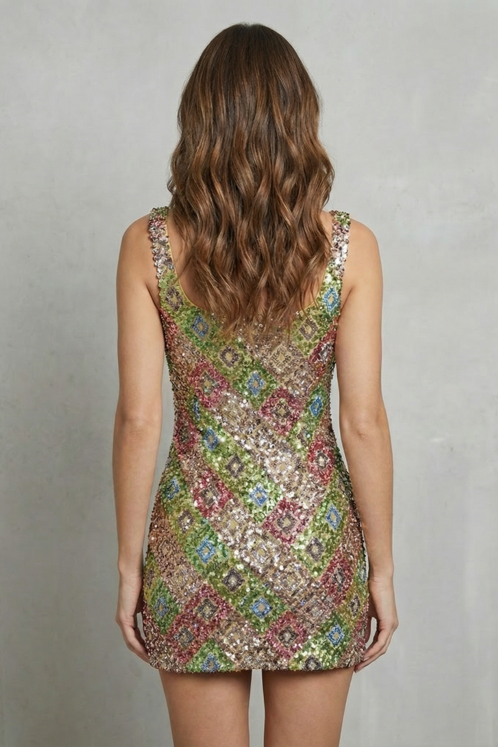 Crystal Shimmer Elegance Mini Dress