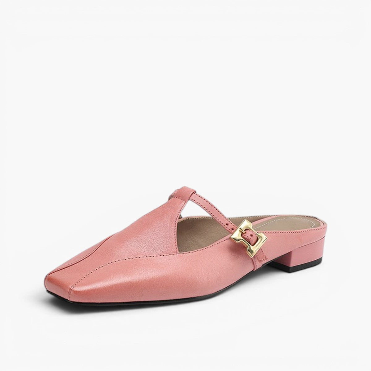 Nyra T-Strap Leather Mules