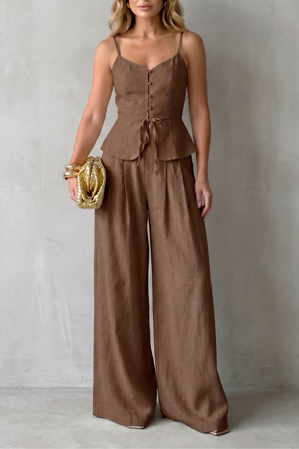 Effortless Resort Elegance Trouser Set