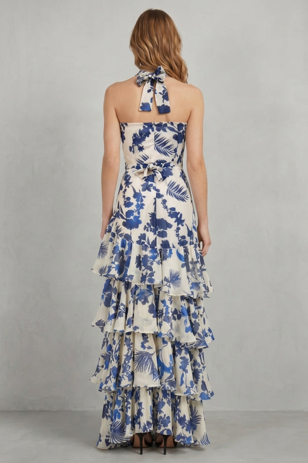 Floral Halter Elegance Maxi Dress