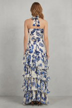 Floral Halter Elegance Maxi Dress