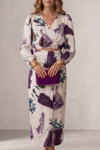 Watercolour Floral Elegance Blouse & Skirt Set